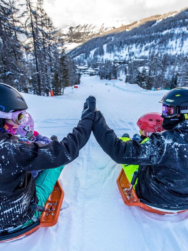 Descente en luge à Vars