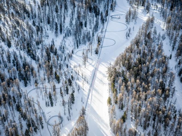 Luge du Caribou, Une luge sur ail alternant vrilles, vagues, sauts et autres chicanes... pour le plaisir de tous