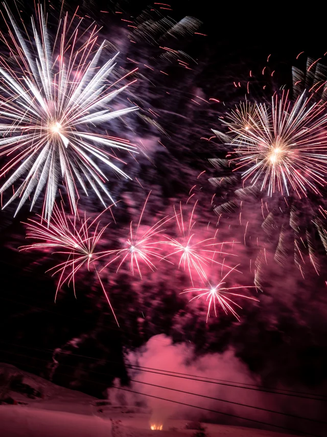 Feu d'artifice pour le réveillon de Noël